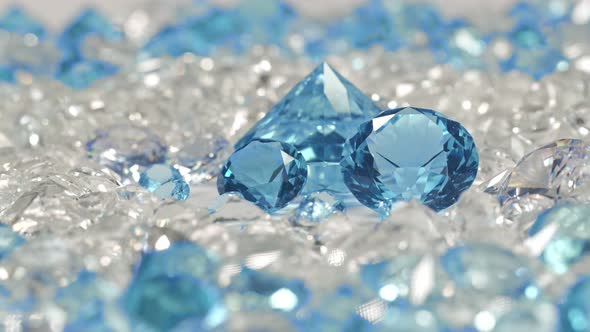 Blue Diamonds Piled In White Diamonds.