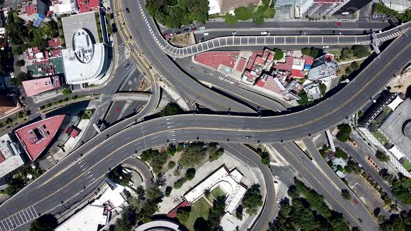 Cenital view with a dron of Mexico City Main freeway