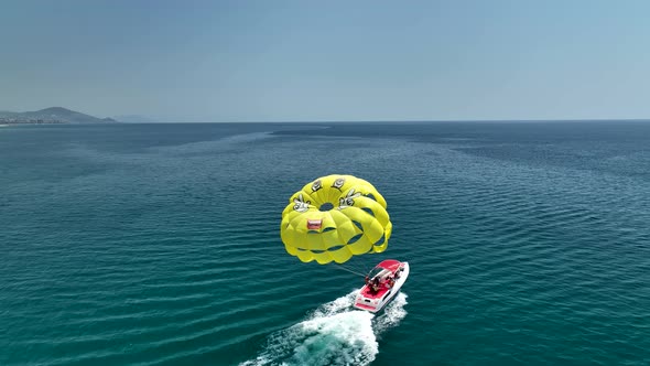 Parasailing aerial view Turkey Alanya 4 K