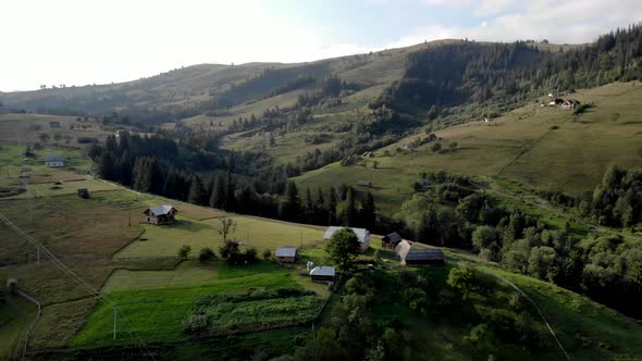 Village at Ukrainian Carpathian Mountains