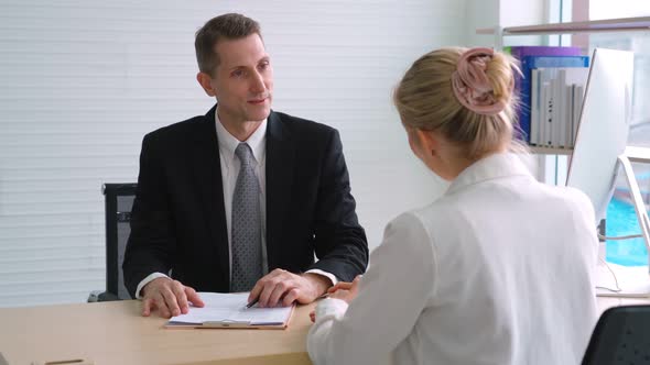 Job Seeker in Job Interview Meeting with Manager
