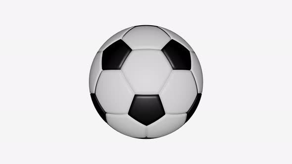 Football ball rotation on white background.