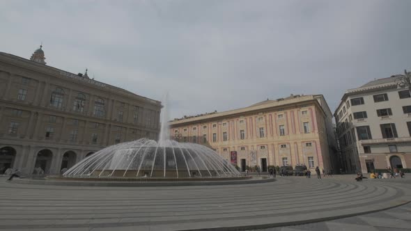 Main City Square De Ferrari in Genoa