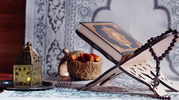 Quran Book Closeup Praying Islamic Religion