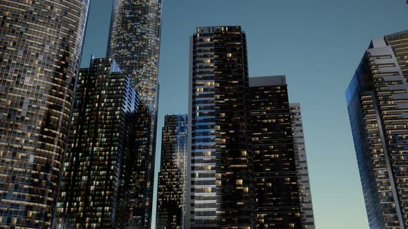 City Skyscrapers at Night alt