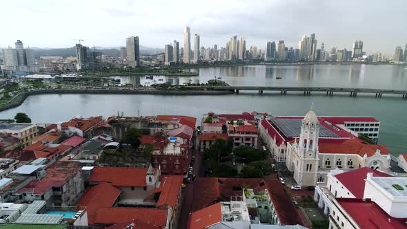 aerial video shot above panama city