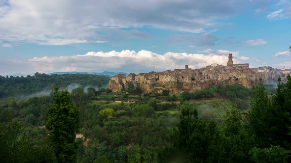 Time Lapse of Pitigliano Old Town in Italy