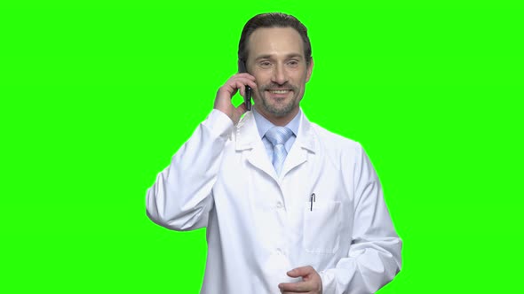 Excited Male Doctor Congratulate His Daughter By Phone