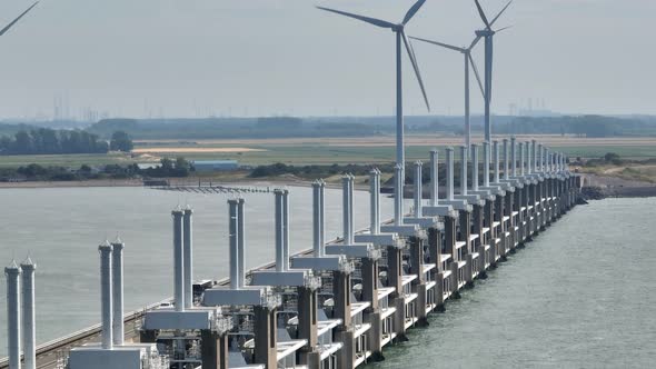 Eastern Scheldt Storm Surge Barrier in the Netherlands