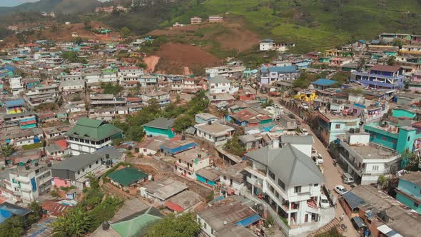 Aerial View Residential Districts Vatanappally and New Colonny City Munnar