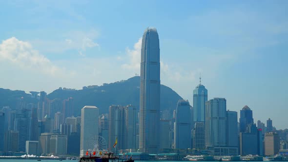 Beautiful building and architecture around Hong kong city skyline