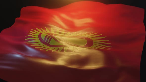 Kyrgyzstan Flag Low Angle View