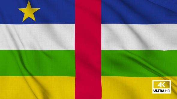 Central African Republic Flag Waving Slowly Looped