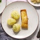 Homemade Baked Salmon Served with Popatoes Broccoli and Sauerkraut - VideoHive Item for Sale