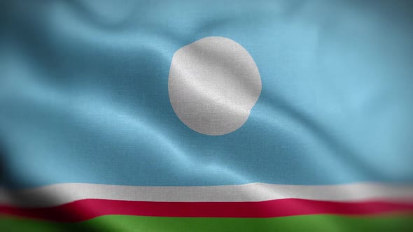 Sakha Republic Flag Textured Waving Front Background HD