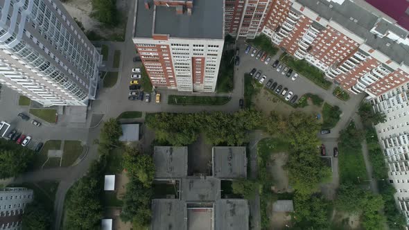 Aerial view of preschool building in big city 02