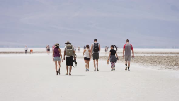 People walking in the Badwater Basin