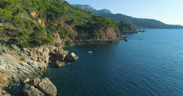 Wild rocky mountain on sea coast