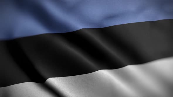 Estonia Flag Textured Waving Close Up Background HD