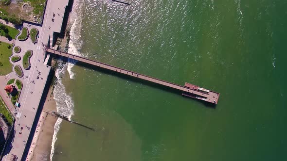 Aerial view of the promenade in Zelenogradsk, Russia