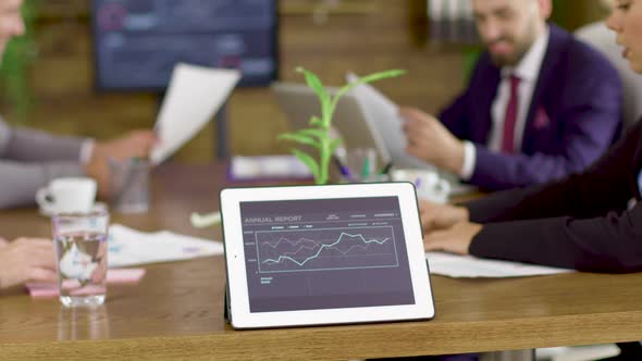 Tablet PC with Graphs in a Conference Room