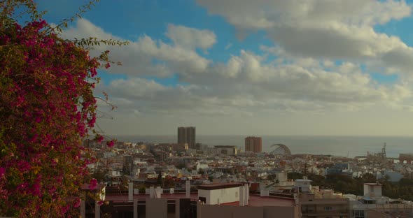 Timelapse. Santa Cruz De Tenerife: Urban Landscape in the Middle of the Atlantic: Mountains, Green