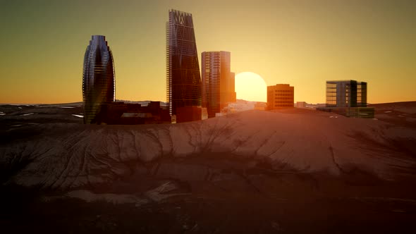 City Skyscrapes in Desert alt