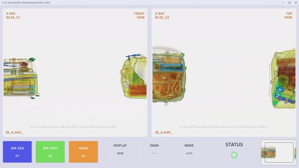 A Modern Scan at the Airport has Detected A Knife in the Traveller`s Baggage alt