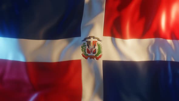 Dominican Republic Flag with Edge Bump