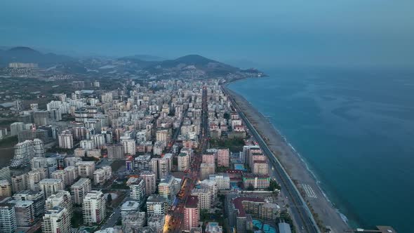 Mahmutlar Aerial view 4 K Turkey Alanya