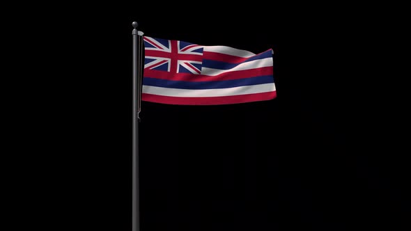 Hawaii State Flag, 2K Prores 4444 Footage With Alpha