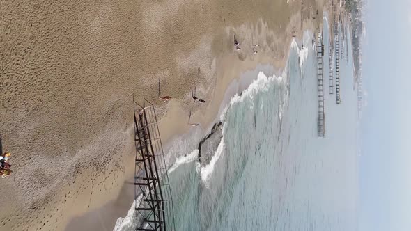 Vertical Video Alanya Turkey  a Resort Town on the Seashore