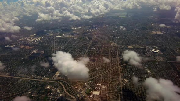 Aerial Video Miami Hard Rock Stadium Seen From Above The Clouds