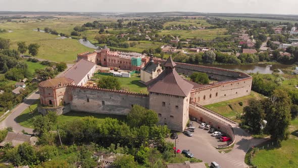 Aerial View of the Medzhybizh Castle in Ukraine in Summer