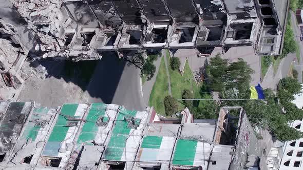 Vertical Video of War in Ukraine  Destroyed House