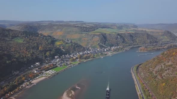 Flight Over Rhine Valley Near Bacharach