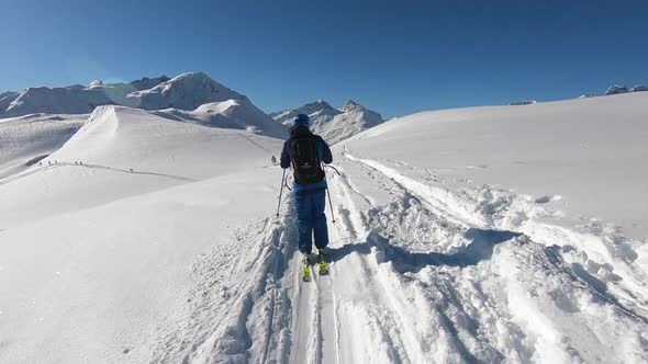 powder skiing in the alps,  Lech am Arlberg, Vorarlberg, Austria