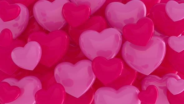 Pink and red hearts