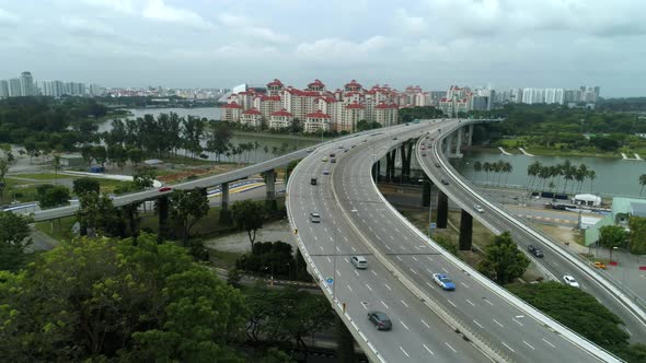 Singapore Aerial View On Highway