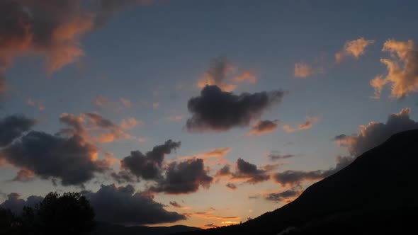 Sunset in Camargue in the South East of France, slow motion