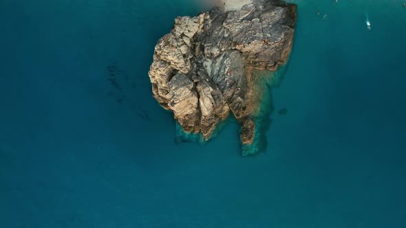 Cliff on the sea vertical view