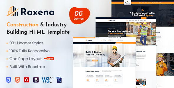 Raxena – Construction HTML Template