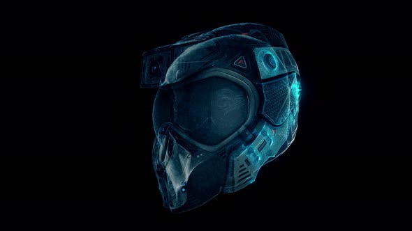 Fighter Pilot Helmet Hologram 4k