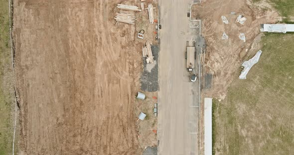 Aerial view landscape of construction on the preparation of the work for unfinished