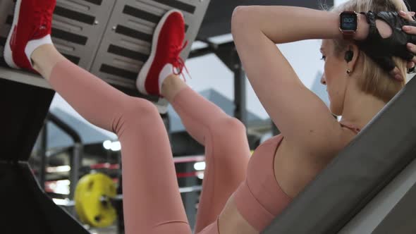 Young woman training in a sports club