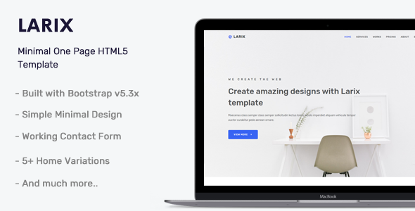 Larix - Minimal One Page HTML5 Template