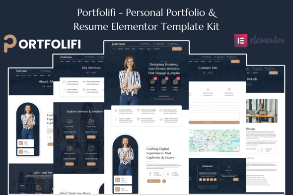 Portfolifi – Personal Portfolio & Resume Elementor Pro Template Kit – 0 Sold!