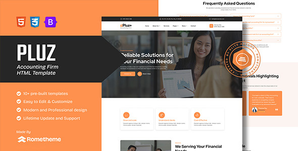 Pluz – Accounting Firm HTML Template – 0 Sold!