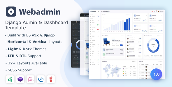 Webadmin – Django Admin & Dashboard Template – 0 Sold!