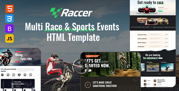 Raccer - Bike & Motor Race Sports HTML Template